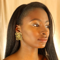 Adinkra 18ct gold plated stainless steel tarnish resistant earrings