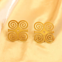 Adinkra 18ct gold plated stainless steel tarnish resistant earrings
