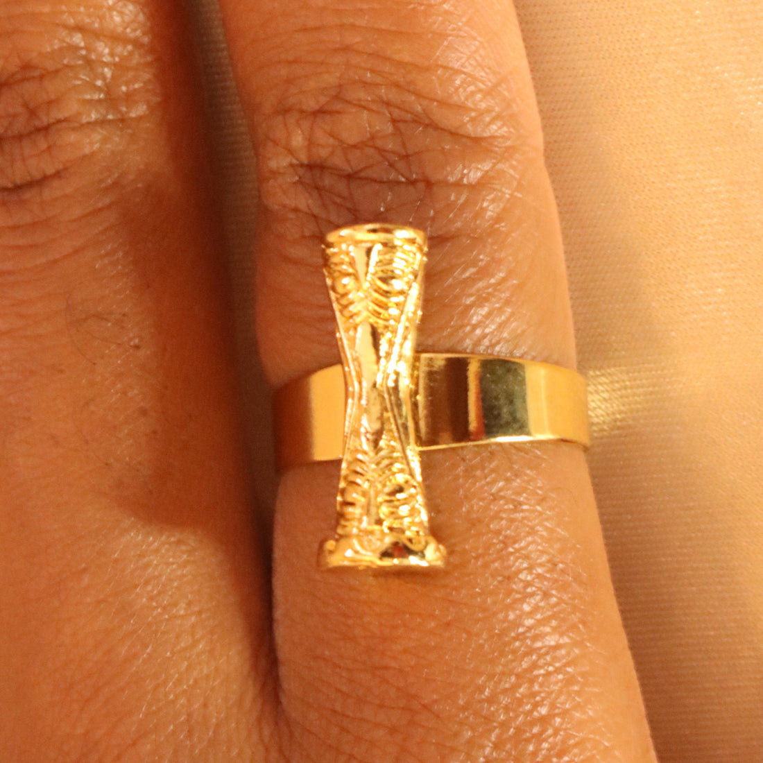 Ife 18ct Gold Plated Yoruba Drum Inspired Ring