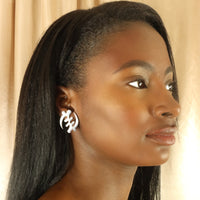 Adinkra statement stud 18ct gold-plated tarnish resistant earrings