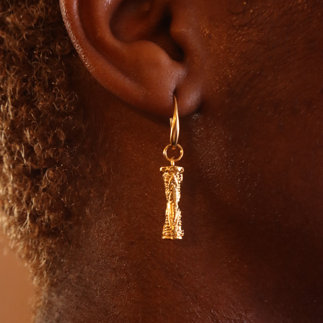 Olafemi 18ct Gold Plated Yoruba Drum Inspired Earrings