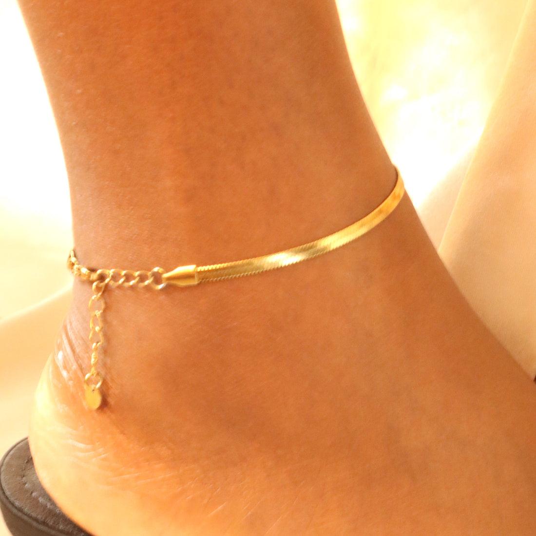 Hadiya 18ct gold plated stainless steel Anklet