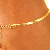 Hadiya 18ct gold plated stainless steel Anklet