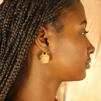 Evangeline 18ct gold plated bucket shaped earrings