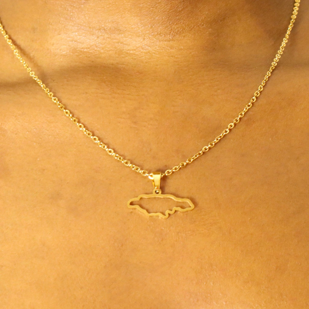 Jamaica Outline (18ct Gold Plated) Stainless Steel Necklace