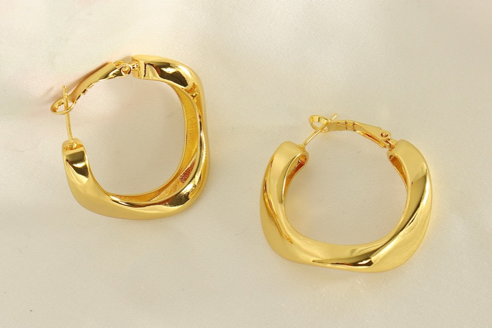 Ugozie Earrings 18ct gold plated on copper Hoop Earrings