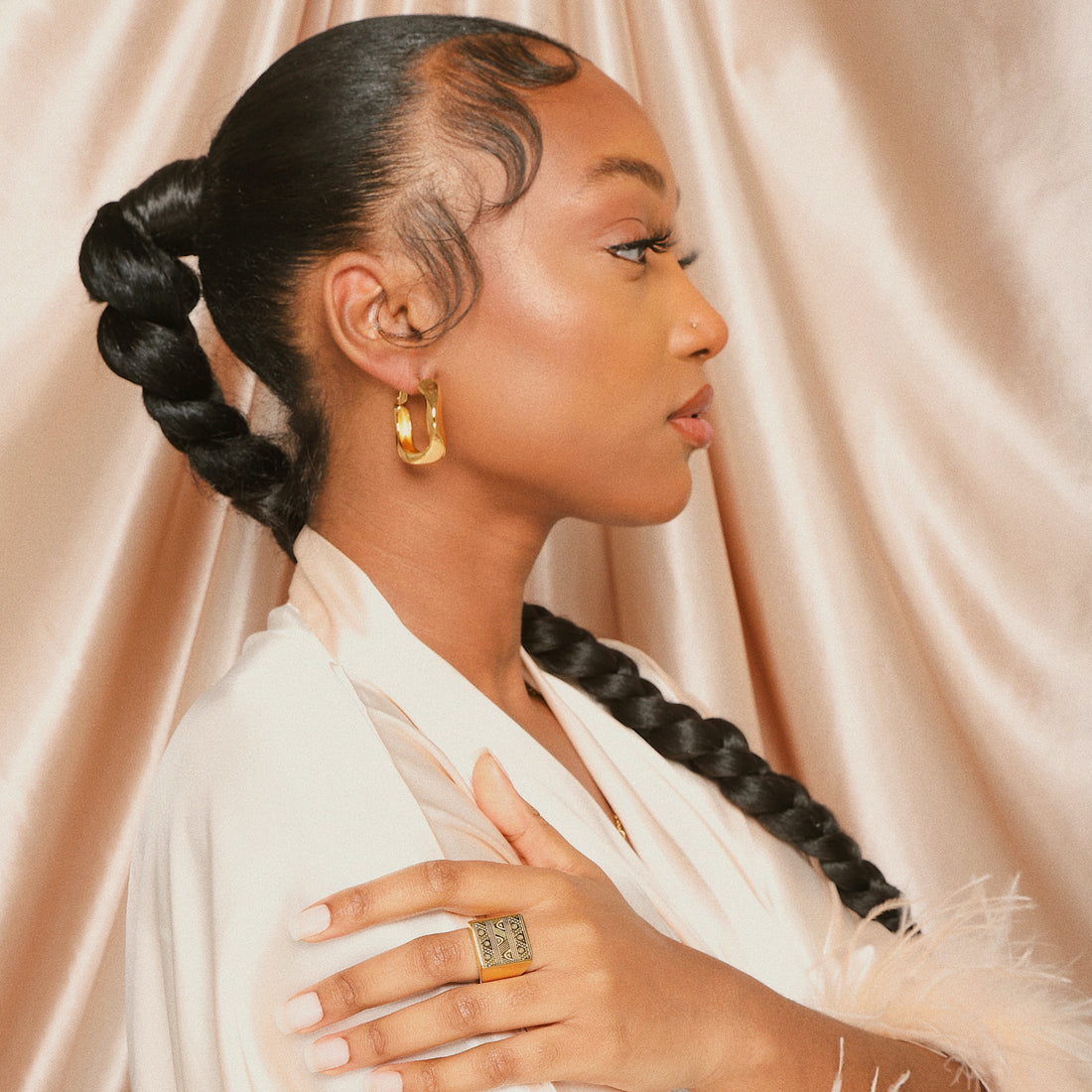 Ugozie Earrings 18ct gold plated on copper Hoop Earrings