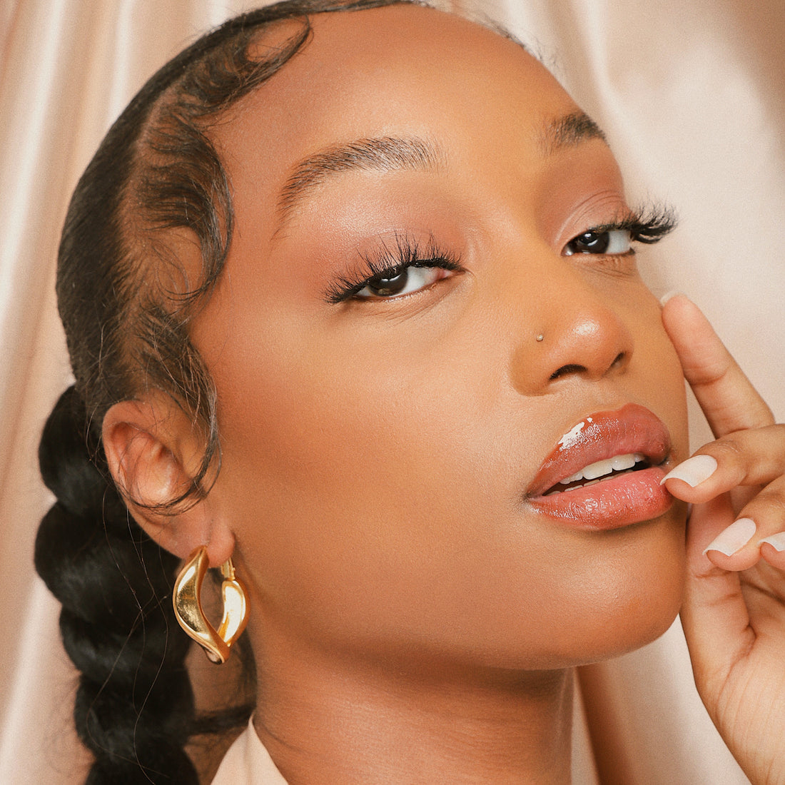 Ugozie Earrings 18ct gold plated on copper Hoop Earrings