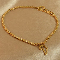 Fanta Africa Outline 18ct gold plated on stainless steel Anklet