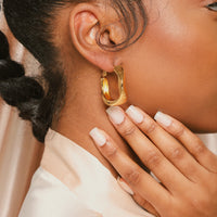 Ugozie Earrings 18ct gold plated on copper Hoop Earrings