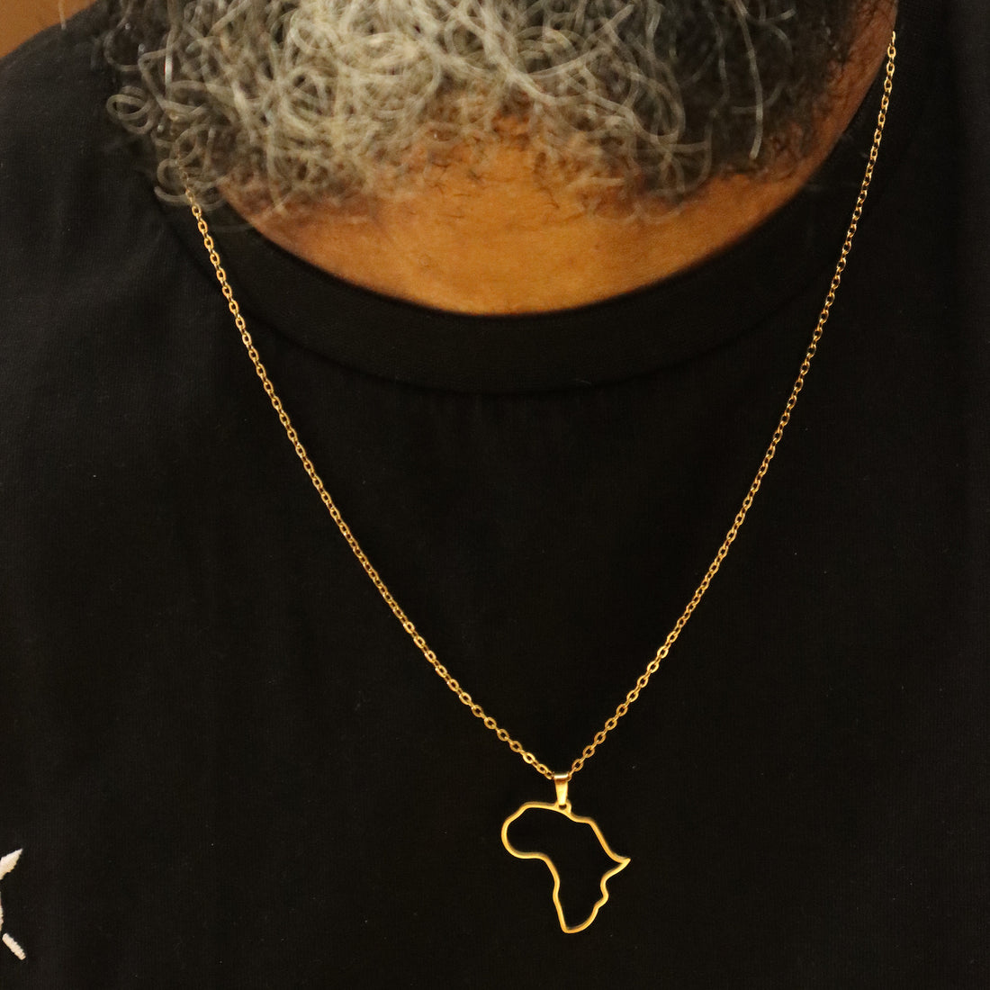 Africa Chain Mandem (18ct Gold Plated) Stainless Steel - pendant is bigger than bisi