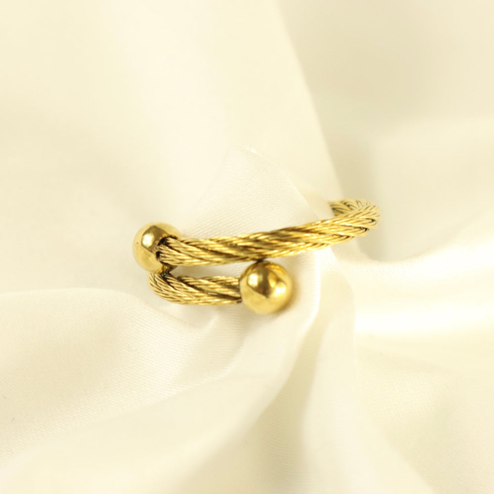 Olayinka 18CT gold plated stainless steel ring