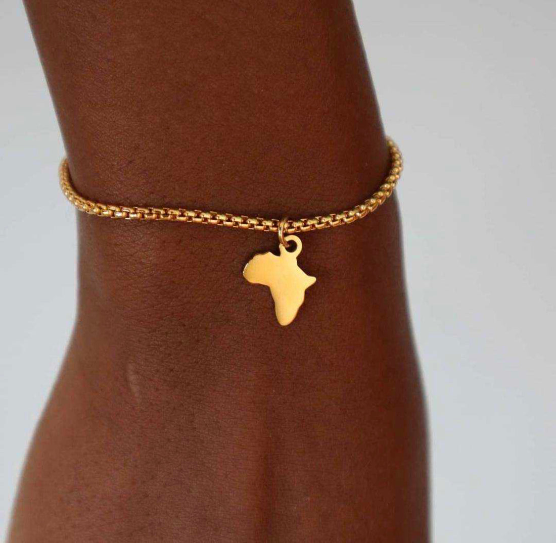 Africa (18ct Gold Plated) Stainless steel Chain Bracelet