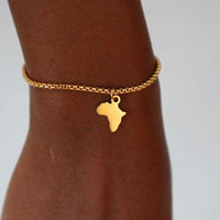 Africa (18ct Gold Plated) Stainless steel Chain Bracelet