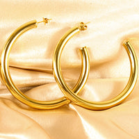 Kamari (18CT gold plated) stainless steel hoop earrings