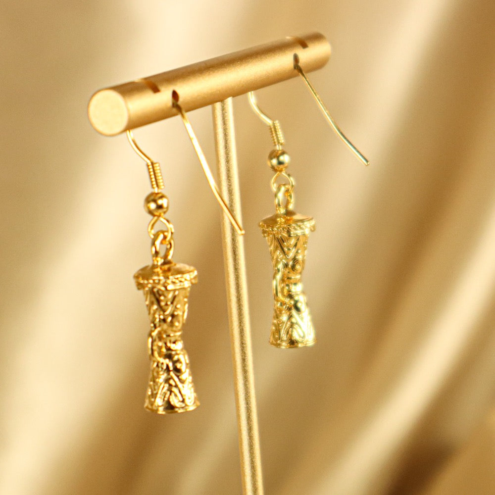 Olafemi 18ct Gold Plated Yoruba Drum Inspired Earrings