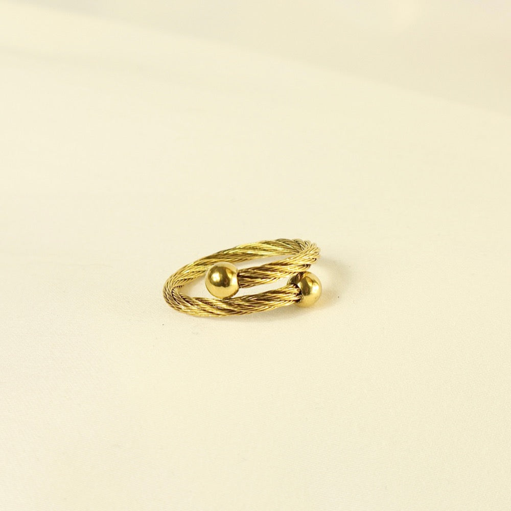 Olayinka 18CT gold plated stainless steel ring