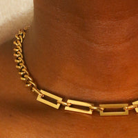 Charlie 18ct Gold Plated Stainless Steel Cuban Chain Necklace