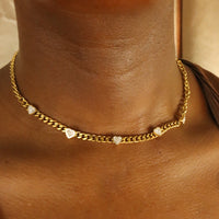 Dr Brooke 18ct Gold Plated Stainless Steel Cuban Chain Necklace