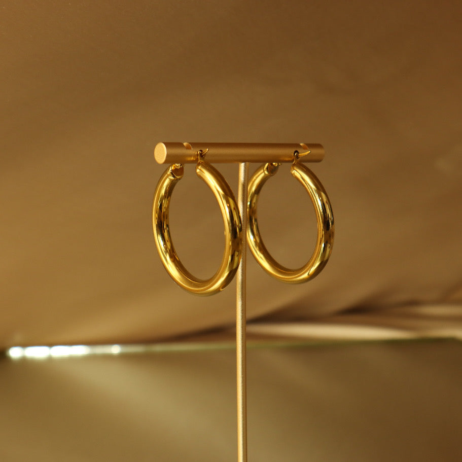 Mia Hoop 18ct gold plated stainless steel hoop earrings