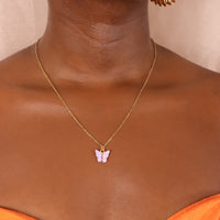 Mariah Butterfly 18ct gold plated on Copper Necklace Y2K