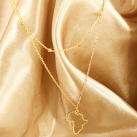 Challa 18ct Gold Plated Stainless Steel Double Layered Africa Necklace