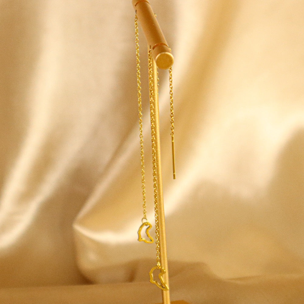 Adanna (18ct Gold Plated) Stainless Steel Africa Map Drop Earrings