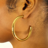 Kamari (18CT gold plated) stainless steel hoop earrings