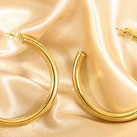 Kamari (18CT gold plated) stainless steel hoop earrings