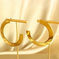 Mma 18ct Gold Plated Stainless Steel Hoop Earrings