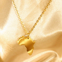 Femi Africa Map 18ct Gold Plated Stainless Steel Chain