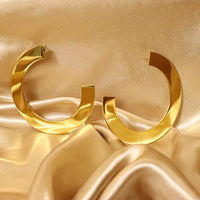 Mma 18ct Gold Plated Stainless Steel Hoop Earrings