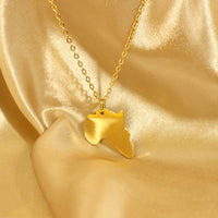 Femi Africa Map 18ct Gold Plated Stainless Steel Chain