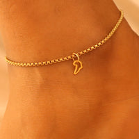 Fanta Africa Outline 18ct gold plated on stainless steel Anklet
