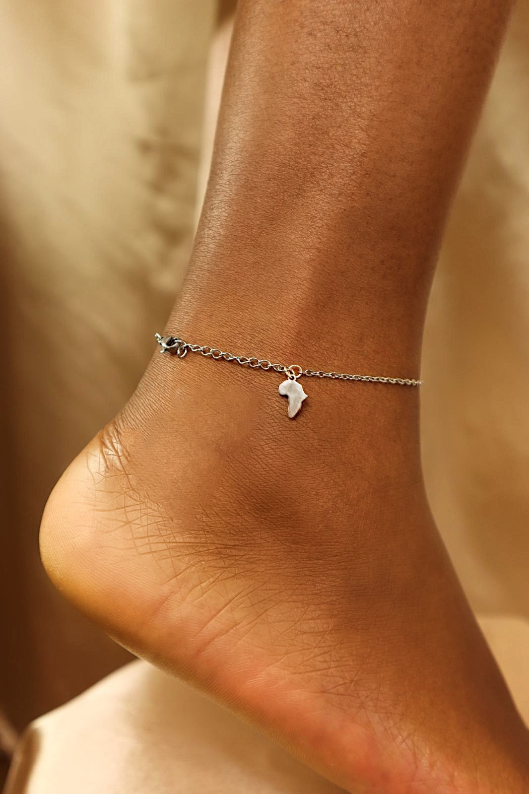 Africa (18ct gold-plated) Stainless steel Chain Anklet