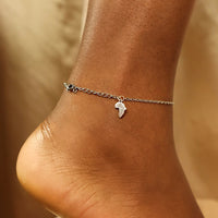 Africa (18ct gold-plated) Stainless steel Chain Anklet