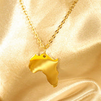 Femi Africa Map 18ct Gold Plated Stainless Steel Chain