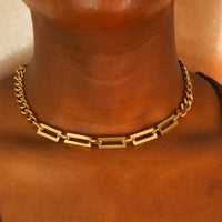 Charlie 18ct Gold Plated Stainless Steel Cuban Chain Necklace