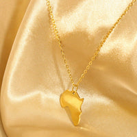 Femi Africa Map 18ct Gold Plated Stainless Steel Chain