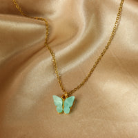 Mariah Butterfly 18ct gold plated on Copper Necklace Y2K