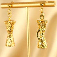 Olabisi 18ct Gold Plated Yoruba Drum Inspired Drop Earrings