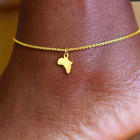Africa (18ct gold-plated) Stainless steel Chain Anklet
