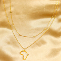 Challa 18ct Gold Plated Stainless Steel Double Layered Africa Necklace