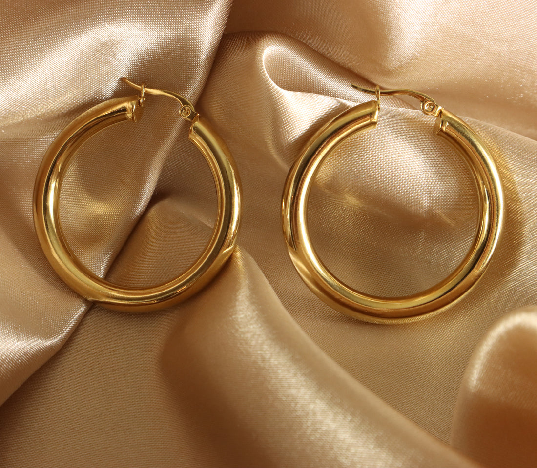 Mia Hoop 18ct gold plated stainless steel hoop earrings