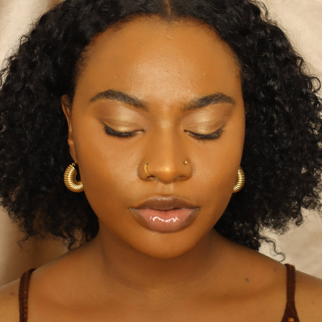 Tomiwa 18ct Gold Plated Stainless Steel Hoop Earrings