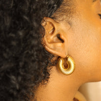 Tomiwa 18ct Gold Plated Stainless Steel Hoop Earrings