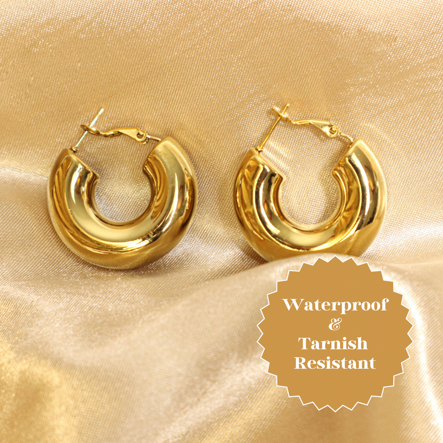 Brianna 18ct gold plated Hoop Earrings