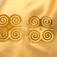 Adinkra 18ct gold plated stainless steel tarnish resistant earrings