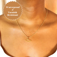 Jamaica Outline (18ct Gold Plated) Stainless Steel Necklace