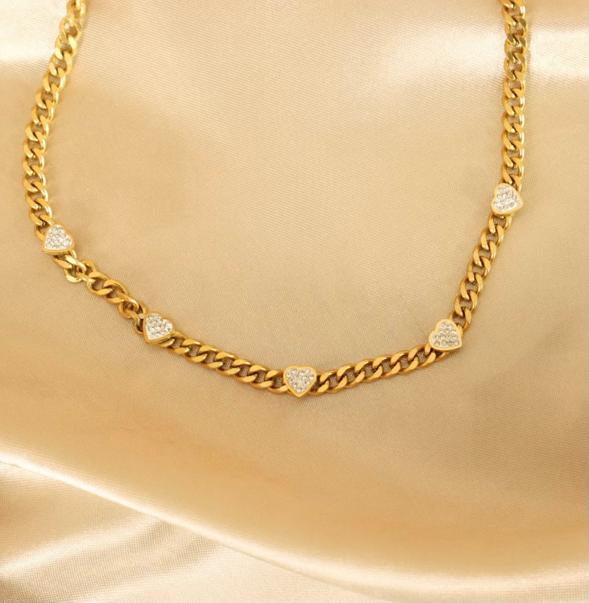 Dr Brooke 18ct Gold Plated Stainless Steel Cuban Chain Necklace